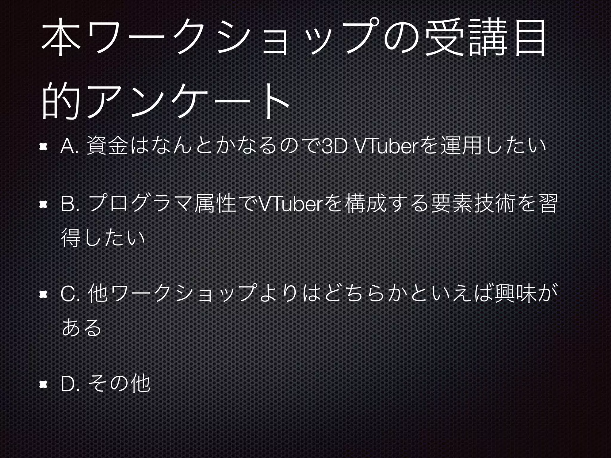 A. 3D VTuber
B. VTuber
C.
D.
 