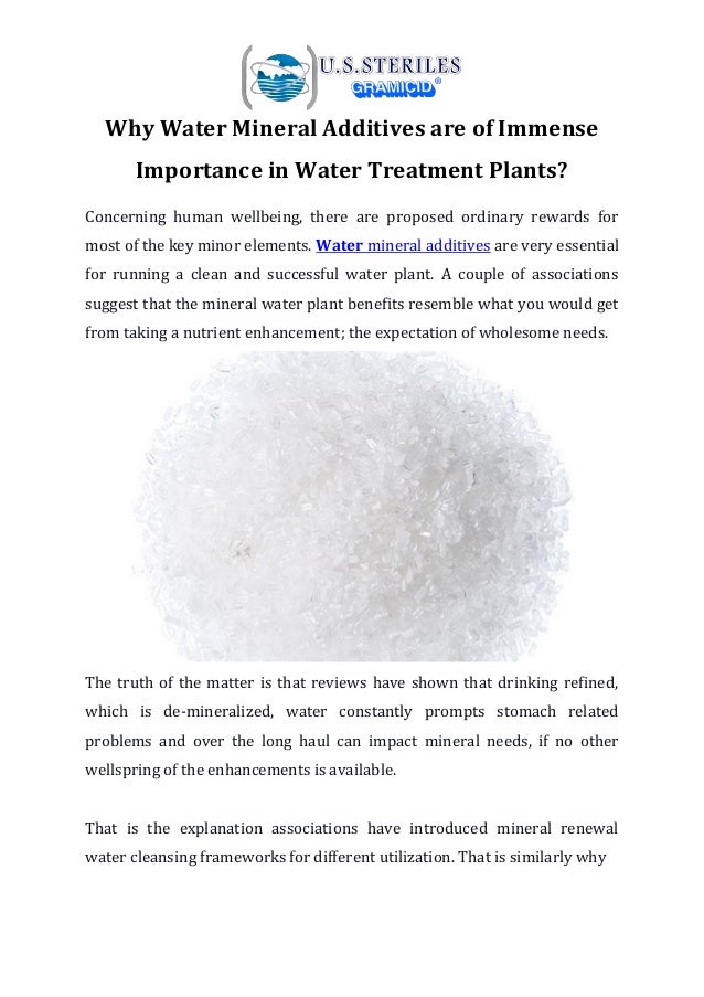 Why water mineral additives are of immense importance in water treatment plants