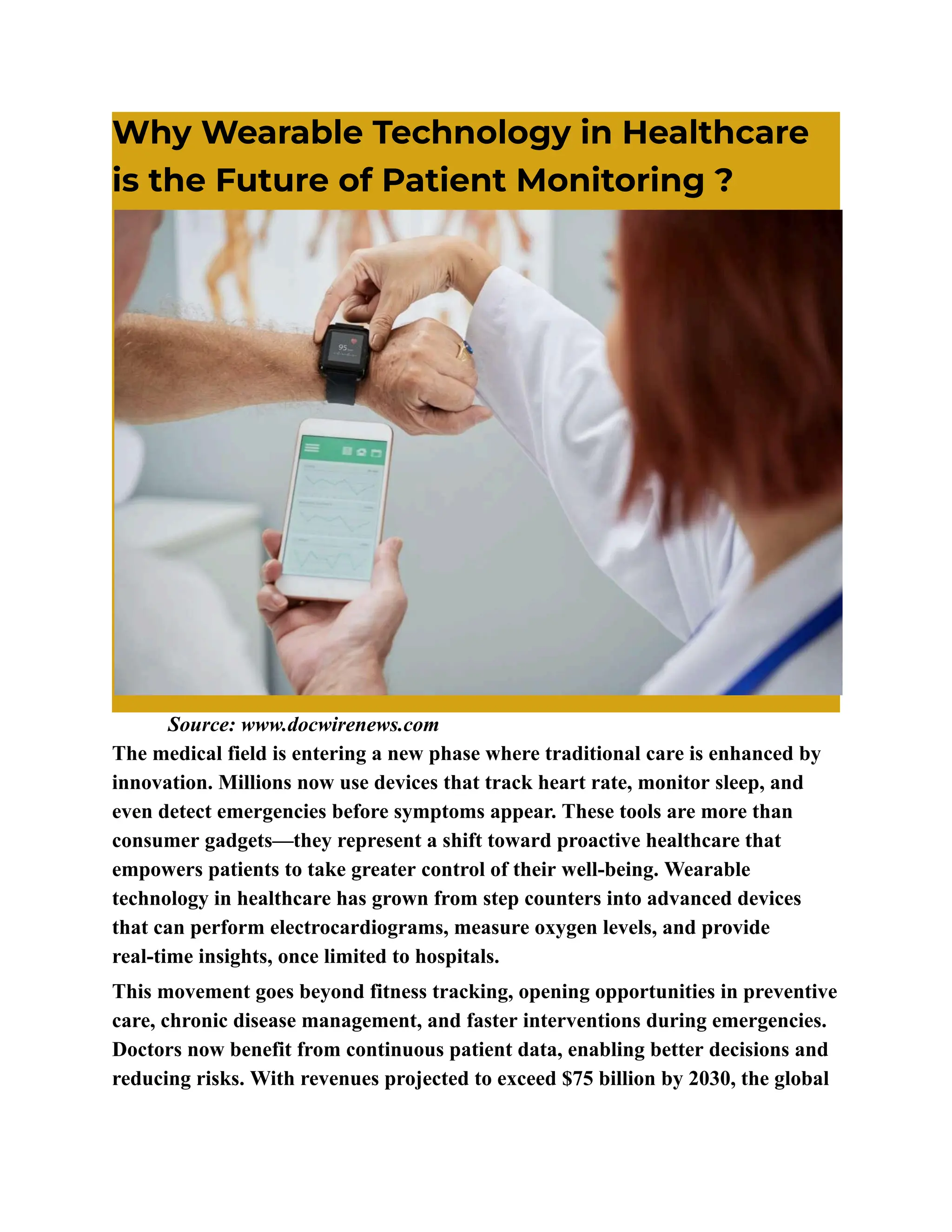 Why Wearable Technology in Healthcare is the Future of Patient ...