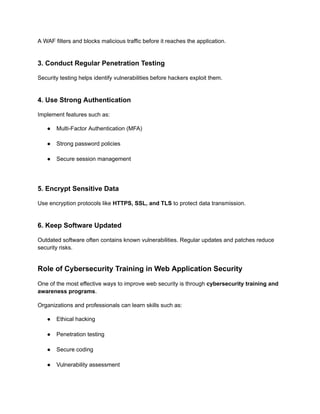 Comprehensive Guide to Web Application Security for Modern Websites | PDF