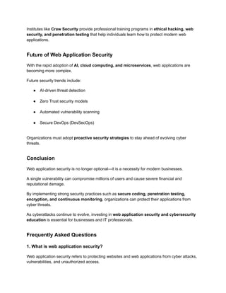 Comprehensive Guide to Web Application Security for Modern Websites | PDF
