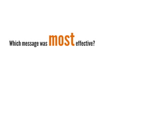 Which message was   most   effective?
 