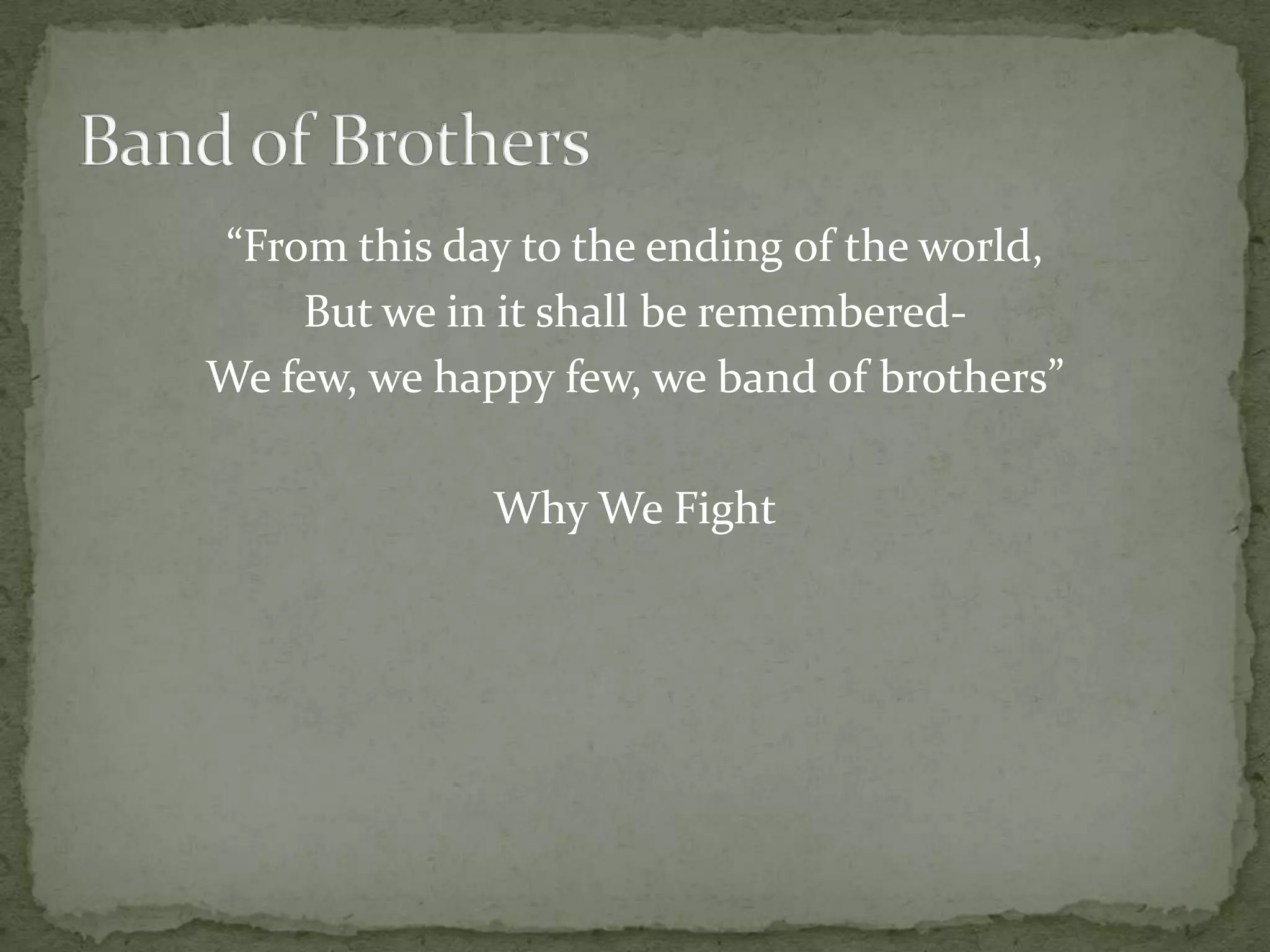 Why We Fight