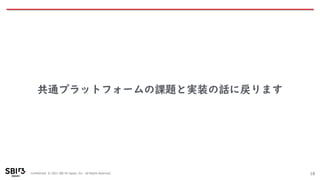 Confidential © 2021 SBI R3 Japan, Inc. All Rights Reserved. 18
共通プラットフォームの課題と実装の話に戻ります
 
