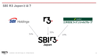 Confidential © 2021 SBI R3 Japan, Inc. All Rights Reserved.
SBI R3 Japanとは？
3
35%
51% 14%
 