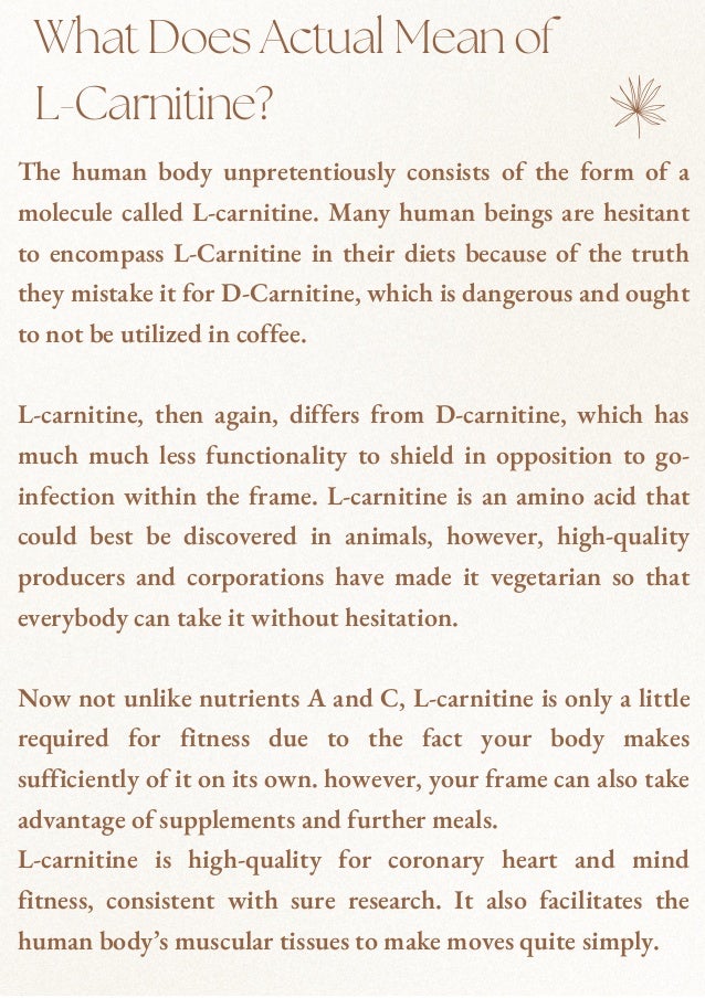 How To Make Morning Coffee Better With L-Carnitine | PDF