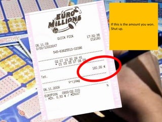 If this is the amount you won.
Shut up.
 