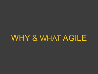 WHY & WHAT AGILE

 