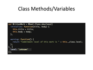 Class Methods/Variables
 