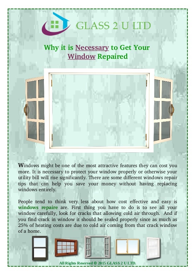 Why Window Repair is the Necessary
