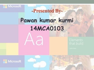 -Presented By-
Pawan kumar kurmi
14MCA0103
 