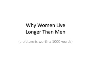 Why Women LiveLonger Than Men (a picture is worth a 1000 words) 