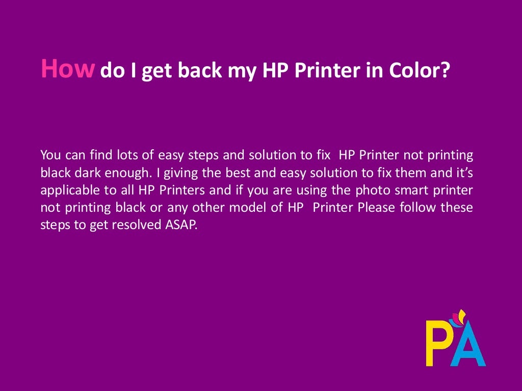 Why won’t HP Printer Print with Black