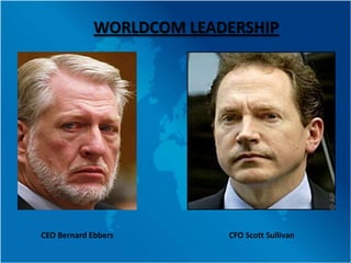 WORLDCOM LEADERSHIP




CEO Bernard Ebbers        CFO Scott Sullivan
 