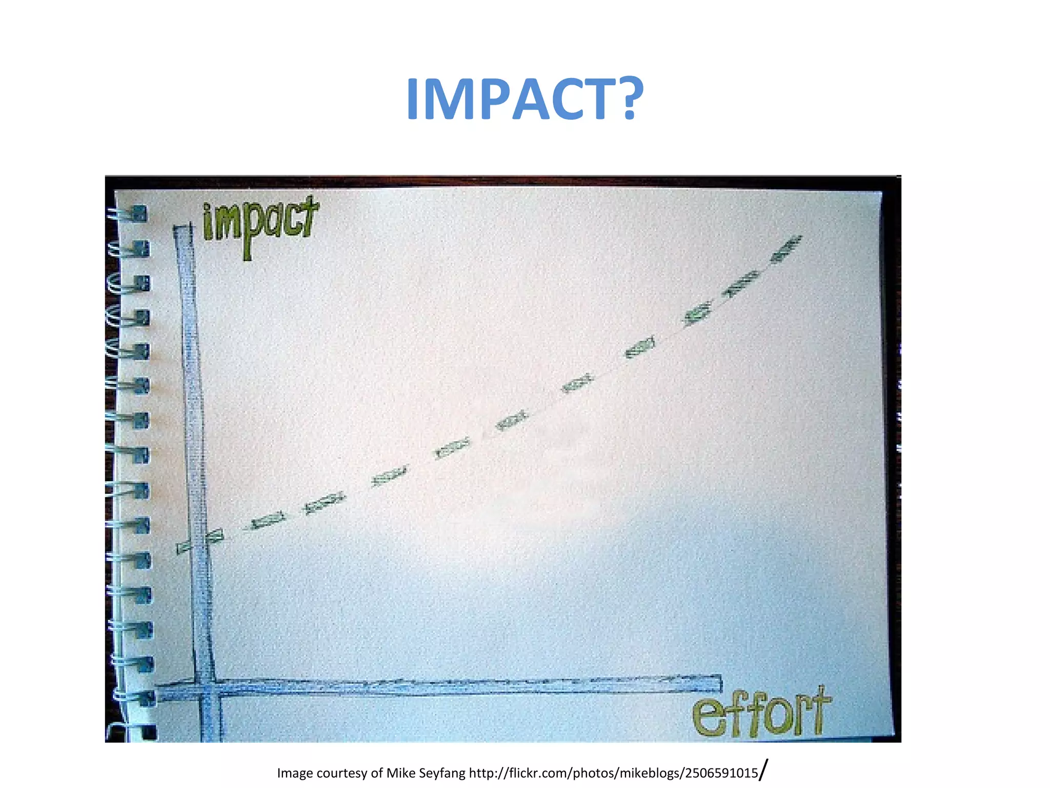 IMPACT? Image courtesy of Mike Seyfang http://flickr.com/photos/mikeblogs/2506591015 / 