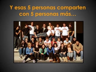 Y esas 5 personas comparten con 5 personas más…
