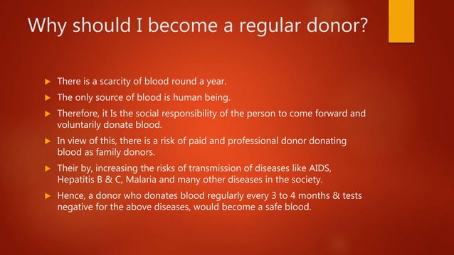 Why you should donate blood? | PPTX | Blood Disorders | Diseases and ...