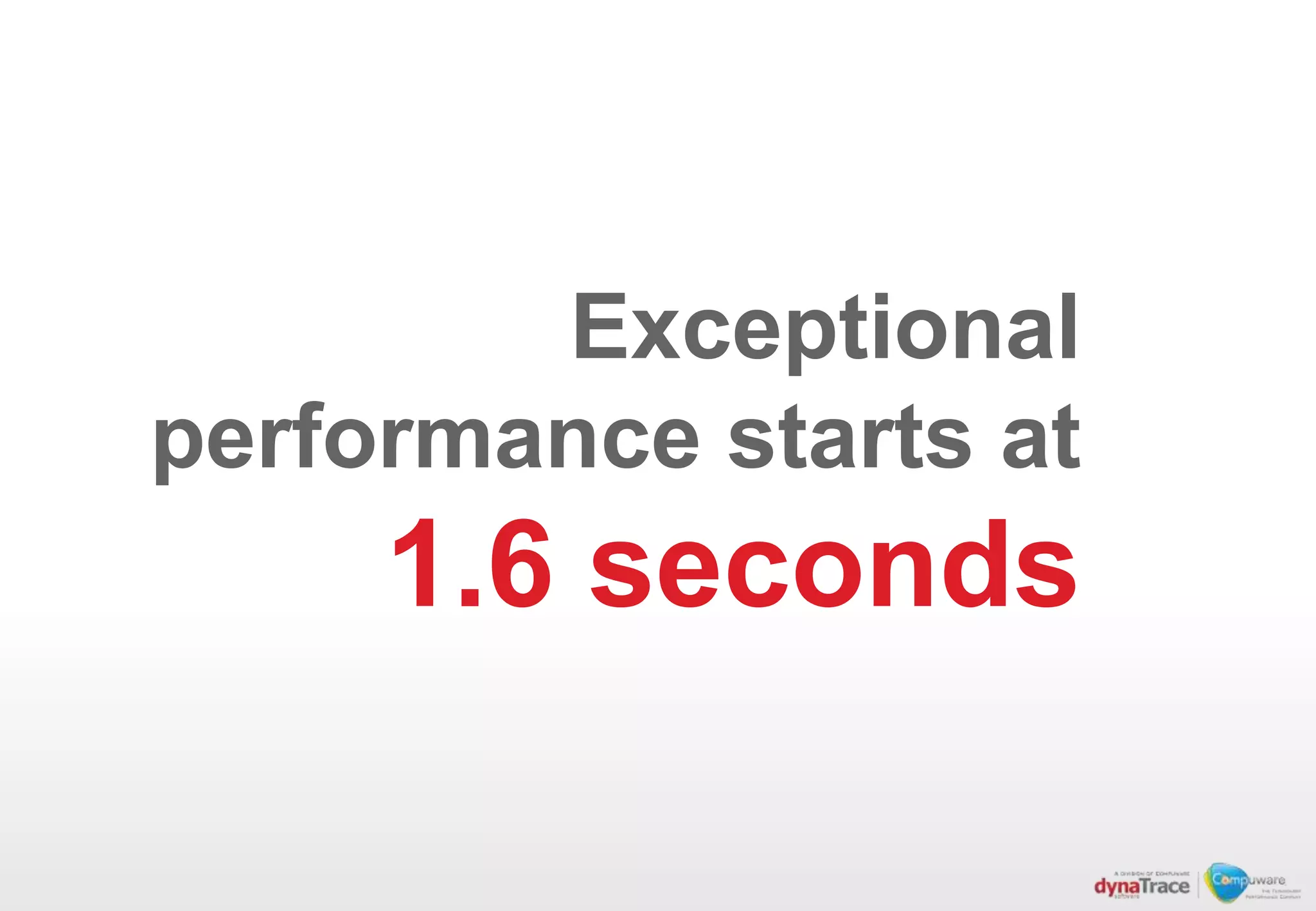 Exceptional
performance starts at
     1.6 seconds
 