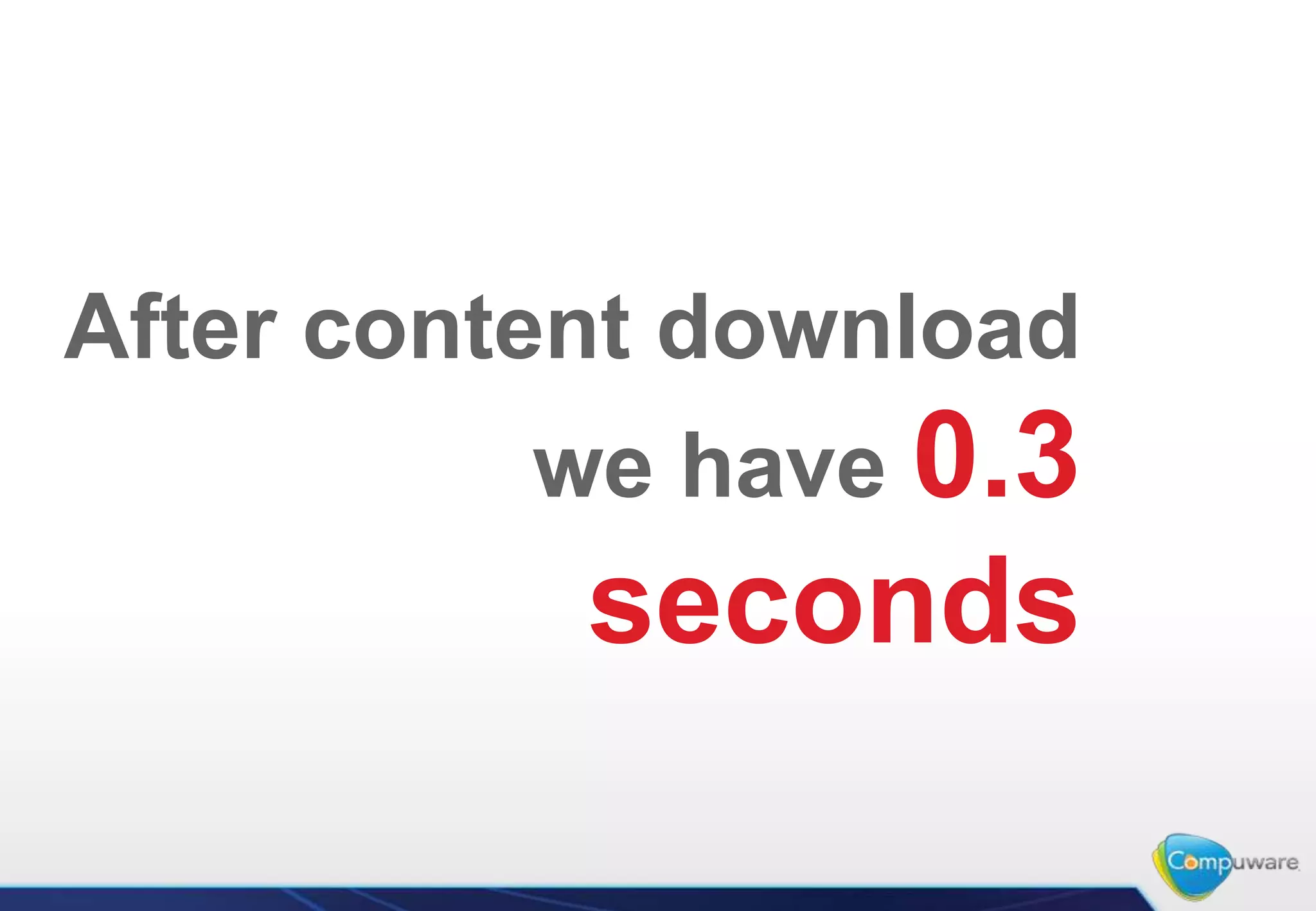 After content download
          we have 0.3
           seconds
 