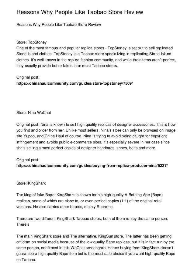 Reasons Why People Like Taobao Store Review Reasons Why People Like Taobao Store Review