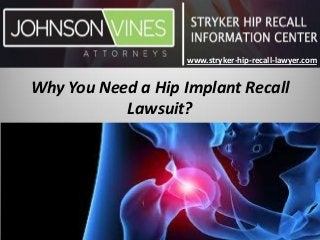 www.stryker-hip-recall-lawyer.com


Why You Need a Hip Implant Recall
           Lawsuit?
 