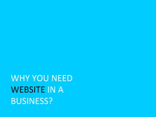 WHY YOU NEED  WEBSITE  IN A BUSINESS? 