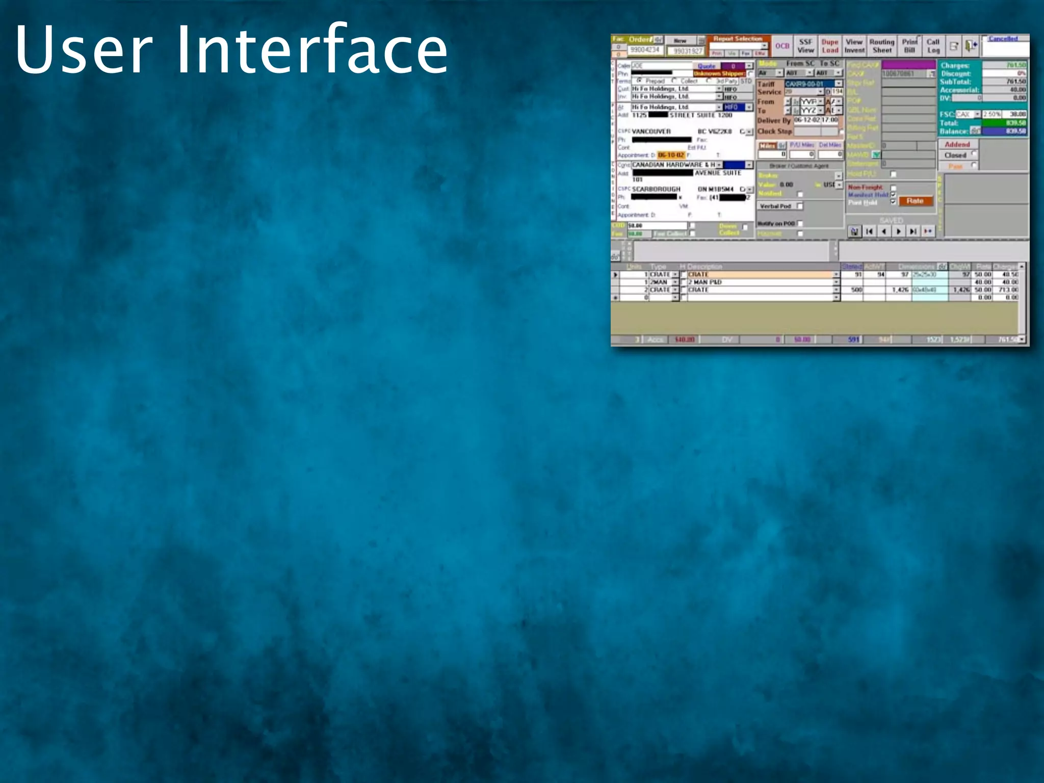 User Interface
 