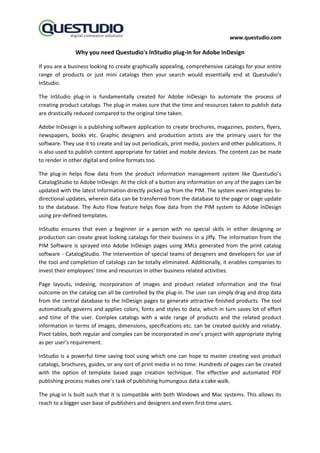 Why you need questudio's in studio plugin for adobe indesign | PDF ...