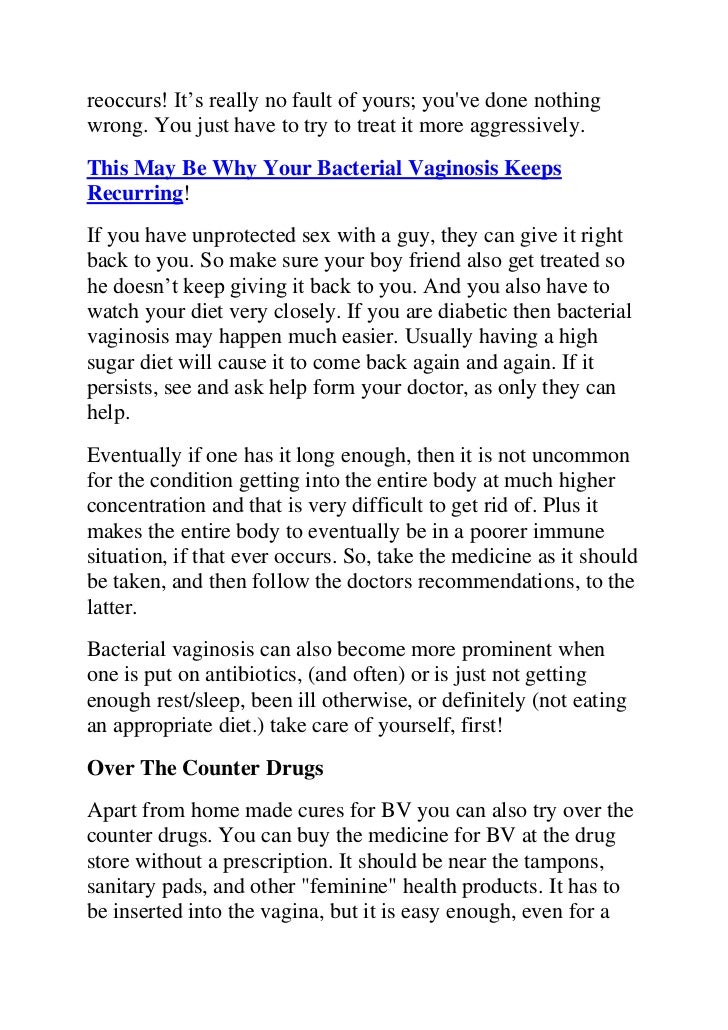how to stop recurring bv infections permanently