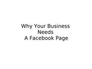 Why Your Business  Needs  A Facebook Page 