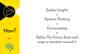 Value
Another example is Microsoft (under Satya
Nadella): Microsoft is defining the future of
work. With all the talk of automation taking our
jobs, Microsoft is defining a narrative that sees
more augmentation than human replacement.
It just so happens to be that all of Microsoft’s
productivity suite of current and future products
are in the middle of that change.
 