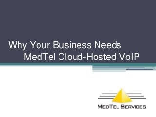 Why Your Business Needs
MedTel Cloud-Hosted VoIP

 