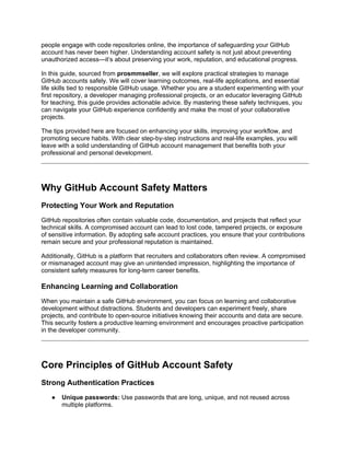 Ultimate Guide to Safely Managing GitHub Accounts in 2026 | DOCX