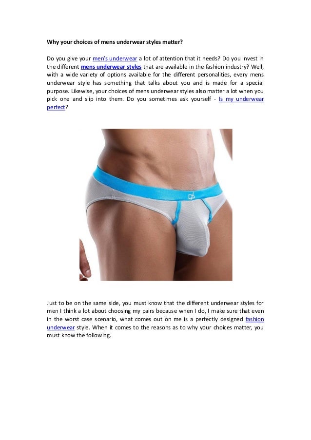 Why your choices of mens underwear styles matter?