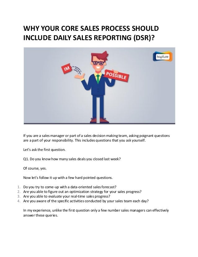 why your core sales process should include daily sales reporting dsr