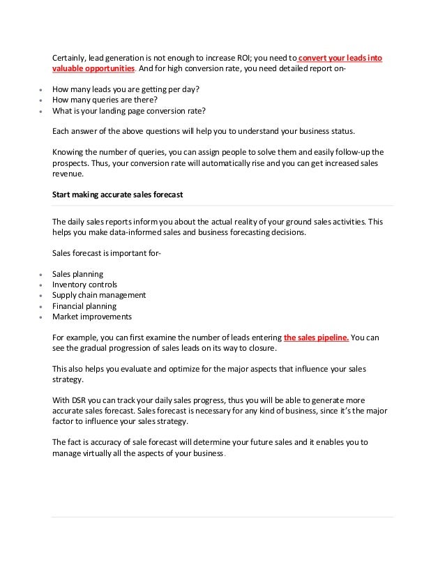 why your core sales process should include daily sales reporting dsr dsr report