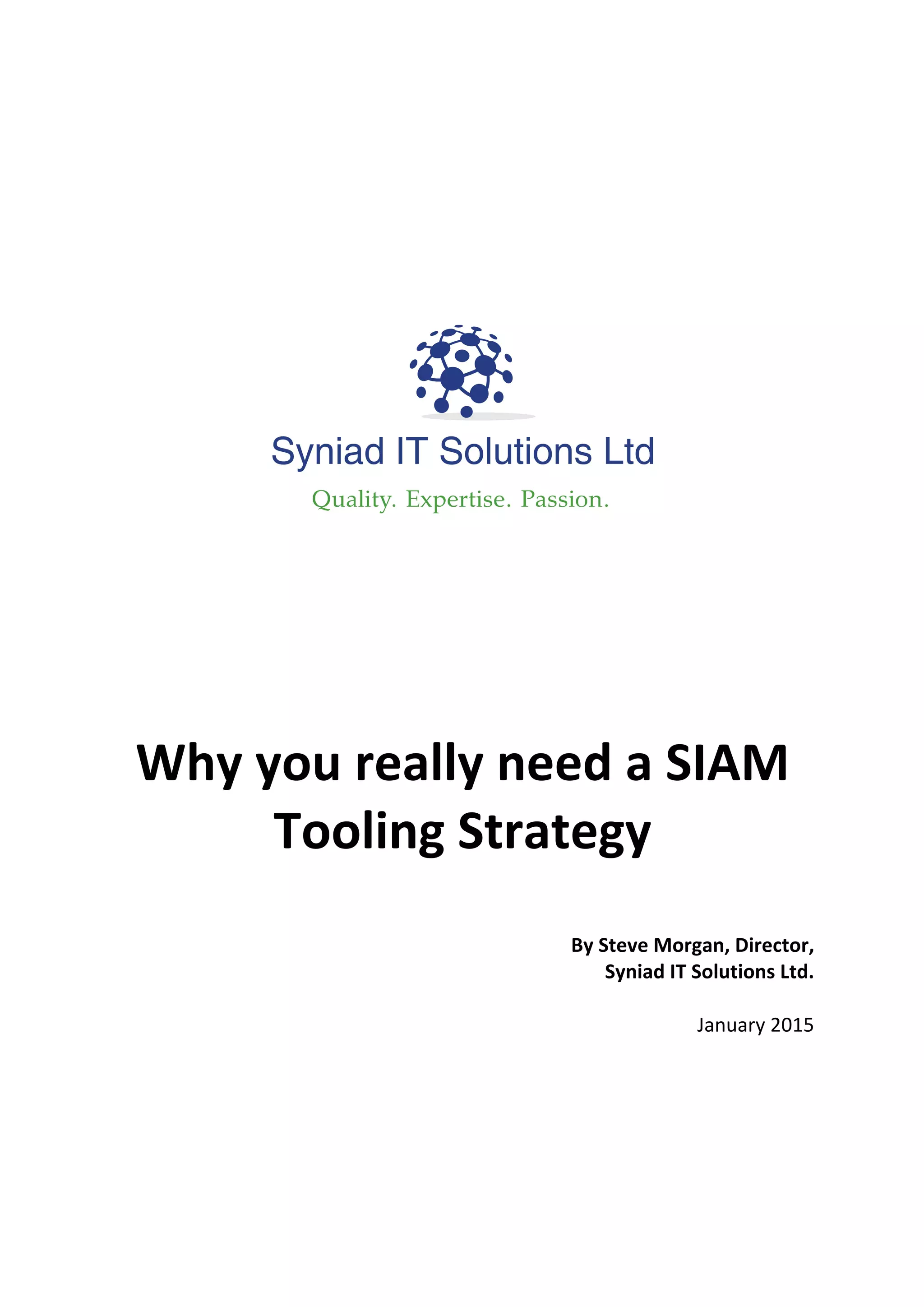 Why you really need a SIAM tooling strategy | PDF | Databases ...