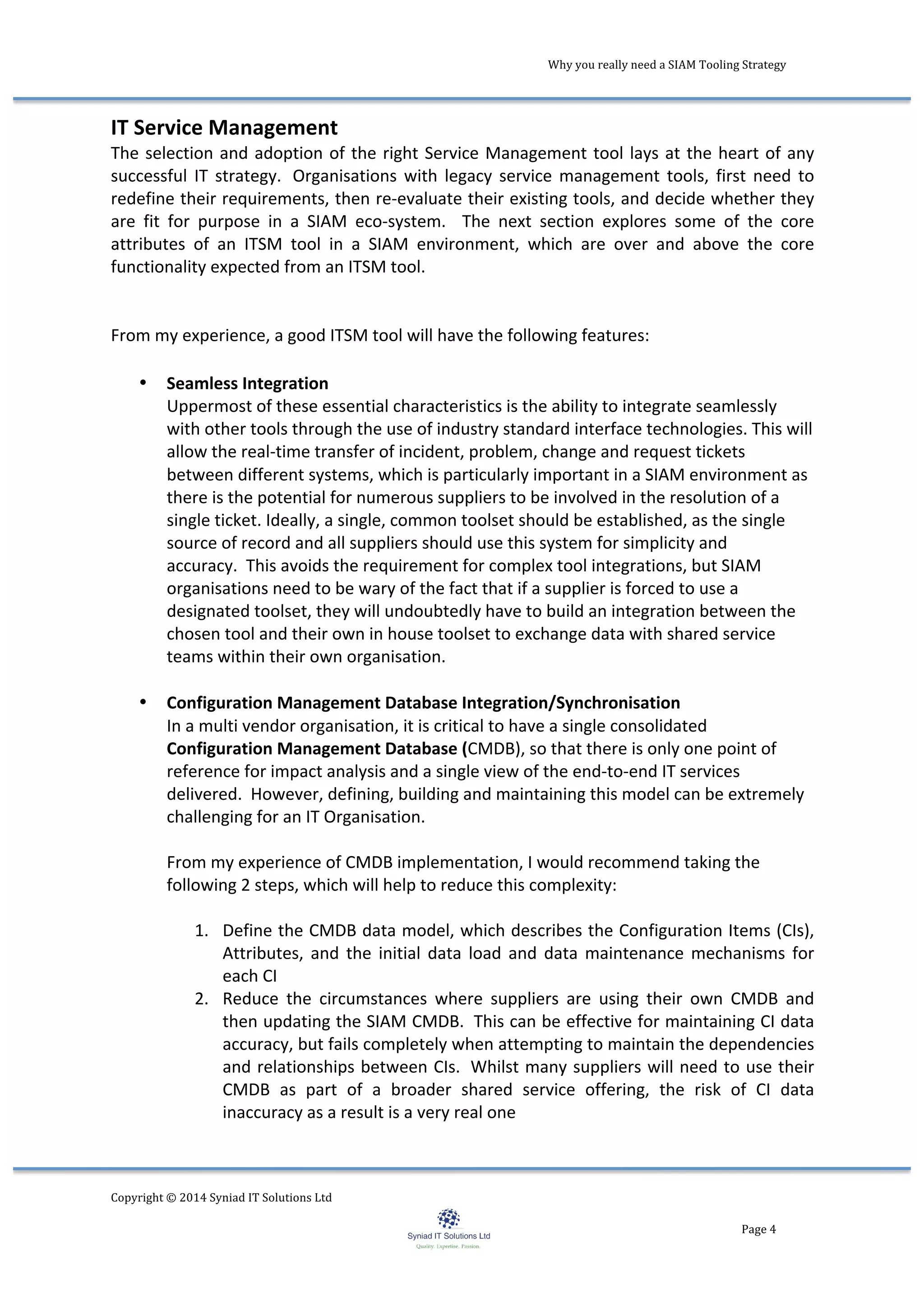 Why you really need a SIAM tooling strategy | PDF | Databases ...
