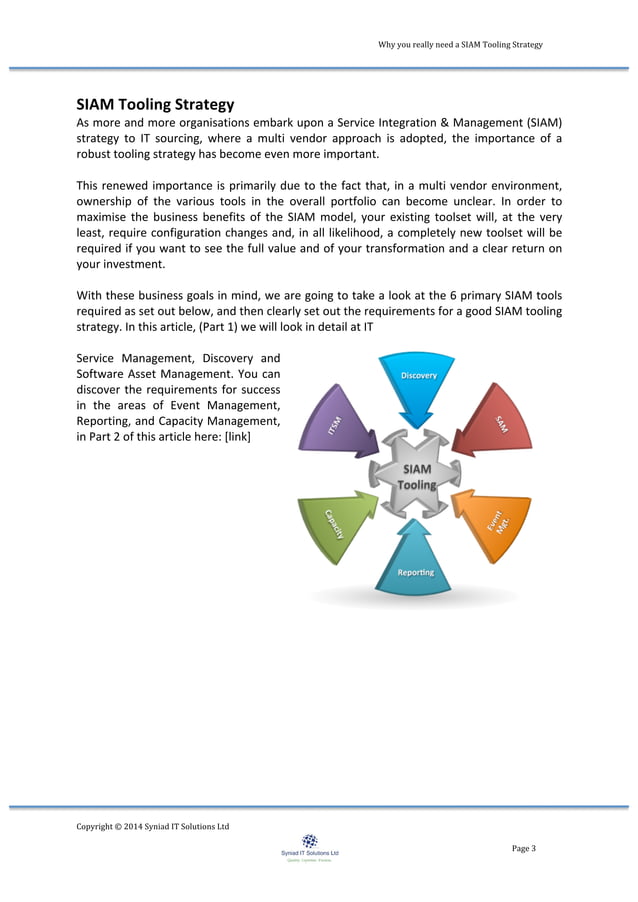 Why you really need a SIAM tooling strategy | PDF | Databases ...