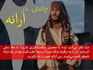 شما فکش می کىیذ ایذ یا محص لً شگفت اوگیضی داسیذ؟ تا حالا سعی 
کشد ایذ آن سا ت دیگشان اسائ د یَذ؟ دسست ،ٍ اغلة افشاد تعذ اص یک اسائ وام فًق واامیذ می ش وًذ. پس اسائ خ بً سا یاد تگیشیذ. 
چالص در 
 