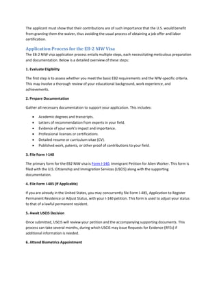 Eb2 Process Steps Why You Should Be Interested in the EB2 NIW Visa.docx