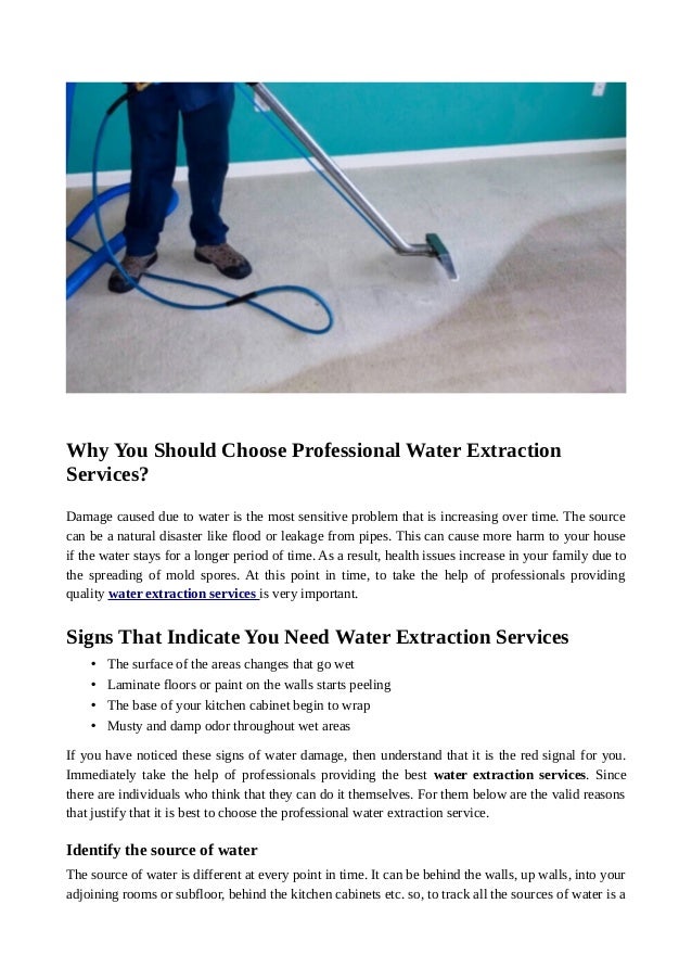 Why You Should Choose Professional Water Extraction Services