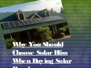 W You Should
  hy
Choose Solar Bliss
W hen Buying Solar
 