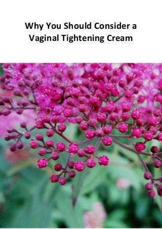 Why You Should Consider a
Vaginal Tightening Cream
 