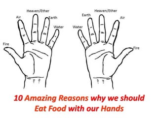 10 Amazing Reasons why we should
Eat Food with our Hands
 