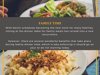 With hectic schedules becoming the new norm for many families,
sitting at the dinner table for family meals has turned int...
