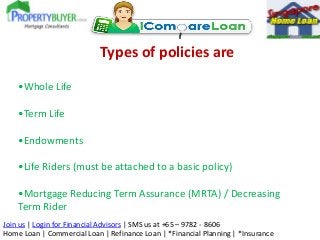 Join us | Login for Financial Advisors | SMS us at +65 – 9782 - 8606
Home Loan | Commercial Loan | Refinance Loan | *Finan...