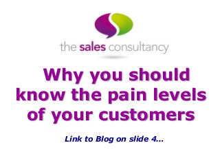 Why you should
know the pain levels
of your customers
Link to Blog on slide 4…

 
