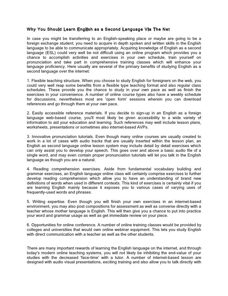 english as a second language essay