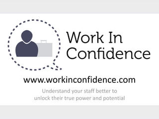 www.workinconfidence.com
Understand your staff better to
unlock their true power and potential
 